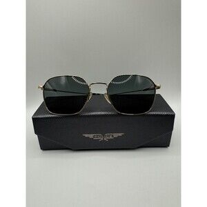 Police SPL970 Gold Metal Rectangle Designer Sunglasses NEW Retail $300+